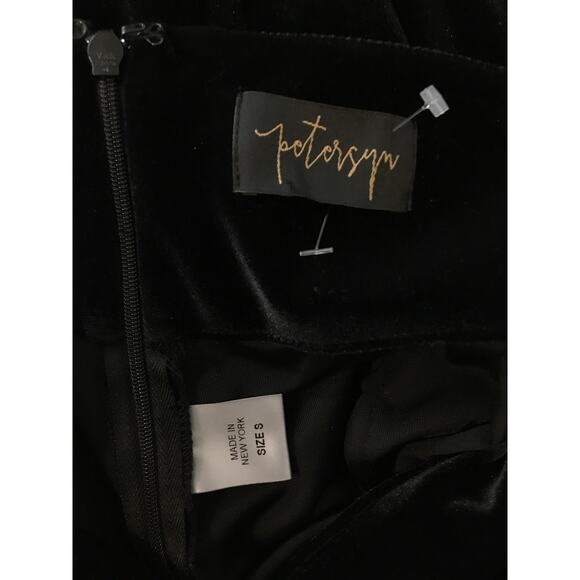 Petersyn Revolve Black Velvet Pleated Wide Leg High Waist Pants Womens 2 - Picture 8 of 9